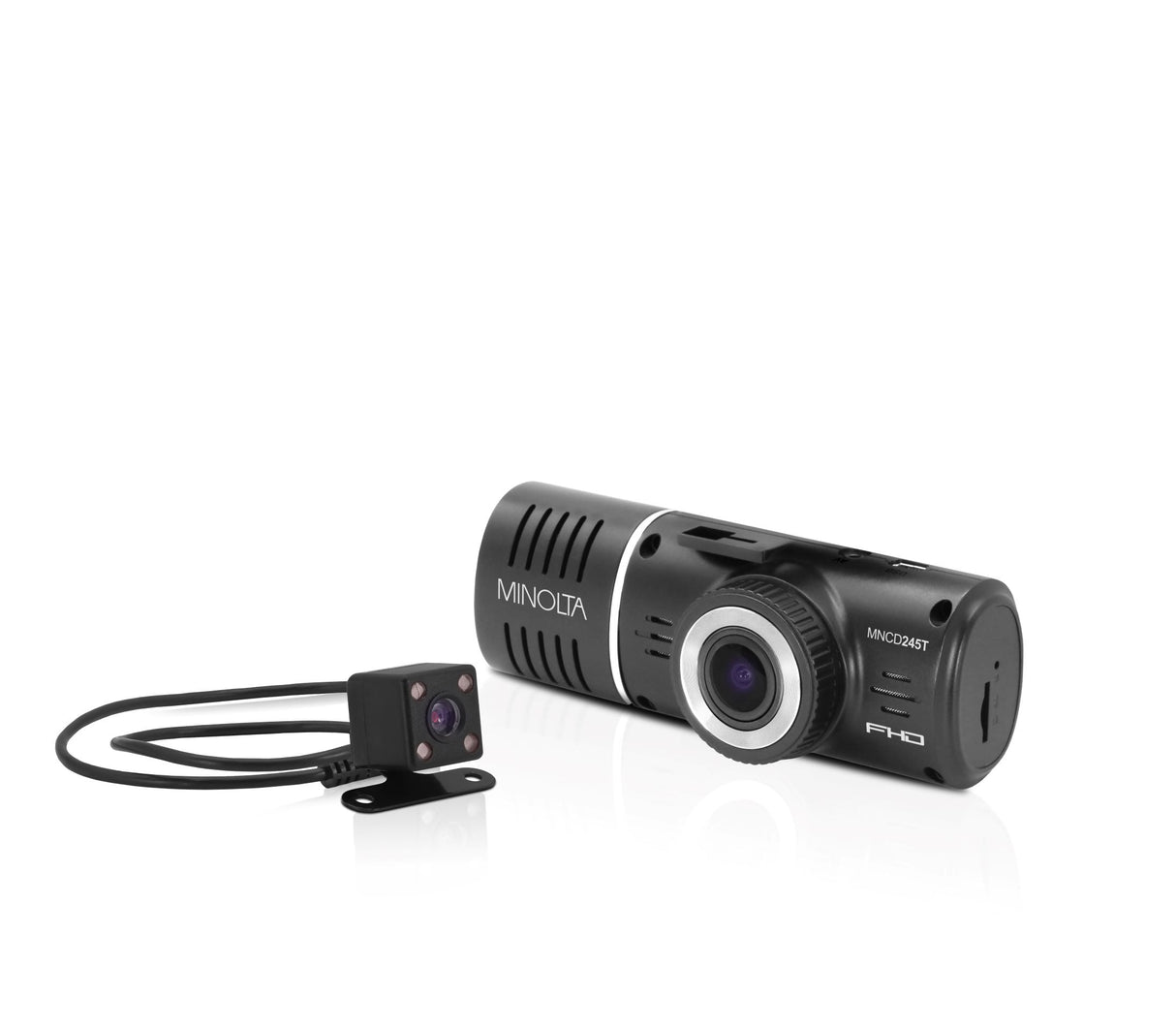 MNCD245T 3-Channel 1080p Dash Camera w/2.45" LCD & Rear Camera