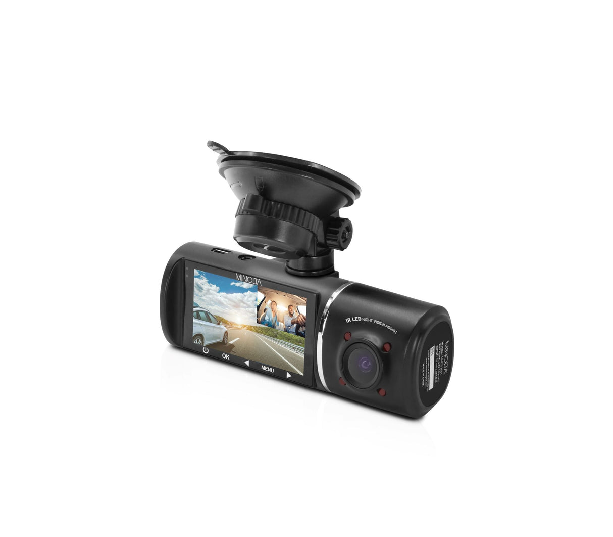 MNCD245T 3-Channel 1080p Dash Camera w/2.45" LCD & Rear Camera