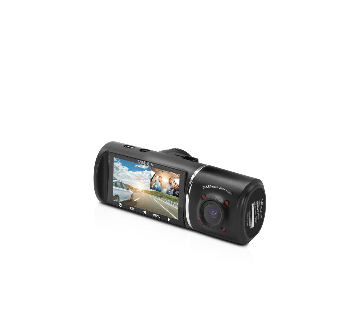 MNCD245T 3-Channel 1080p Dash Camera w/2.45" LCD & Rear Camera