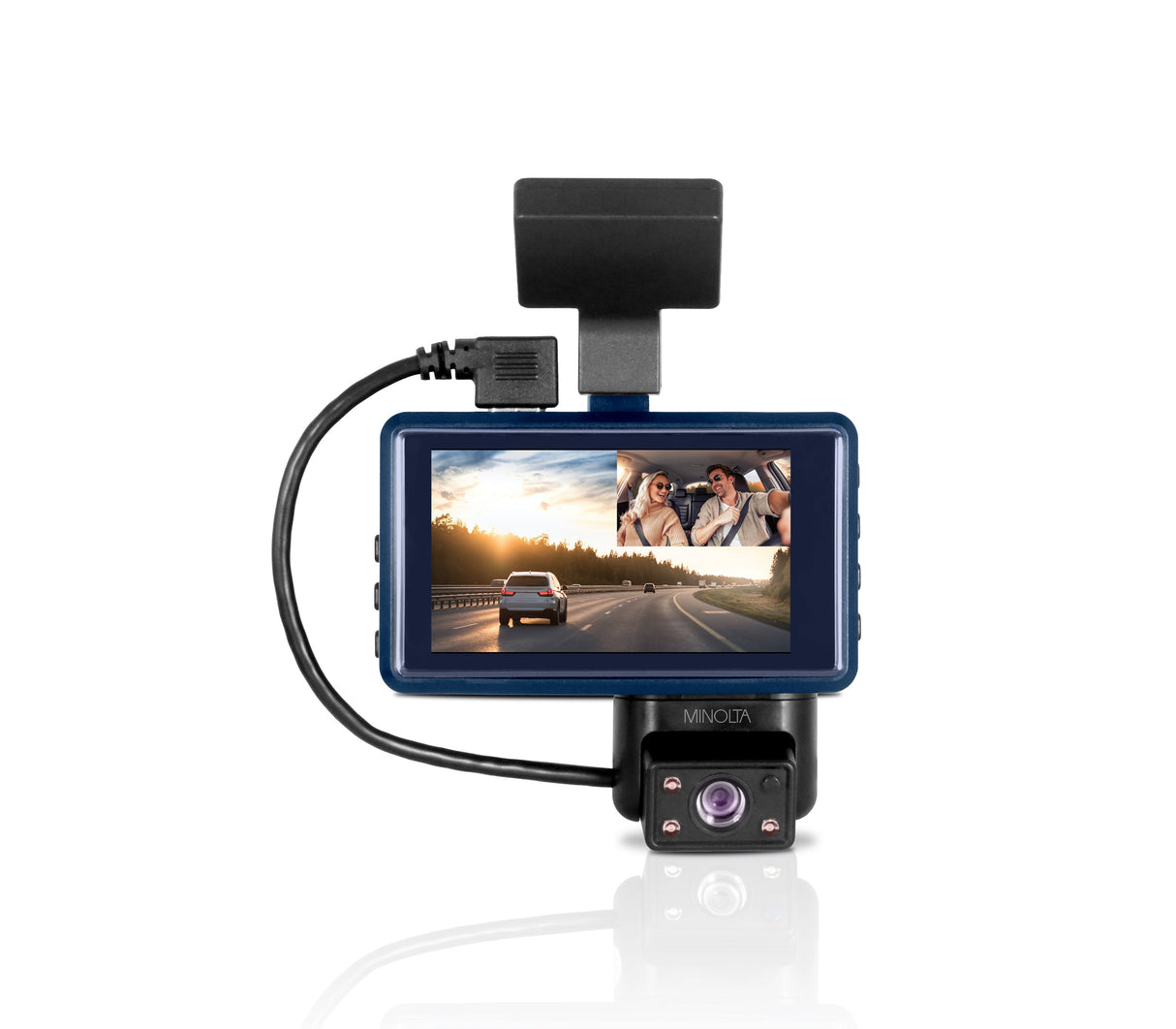 MNCD337N 2-Channel 1080P Dash Camera w/3.0" LCD & Interior Camera