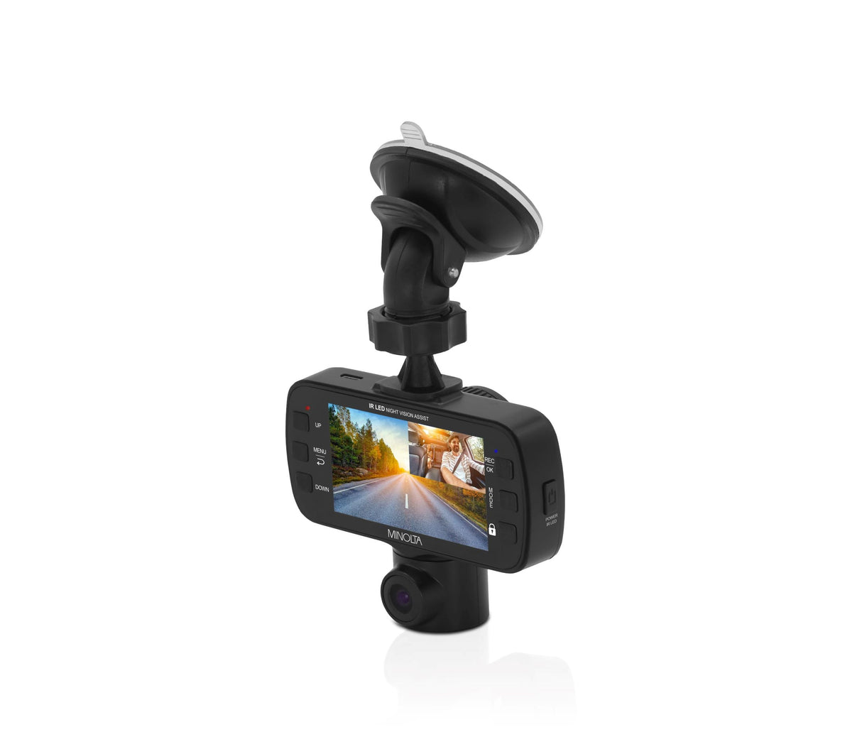 MNCD350X 2-Channel 1080p Dash Camera w/2.7" LCD & Interior Camera