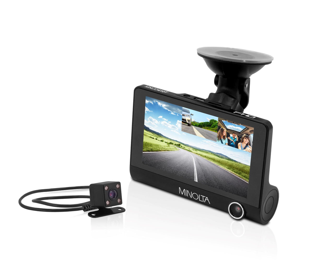 MNCD410T 3-Channel 1080p Dash Camera w/4.0" LCD & Rear Camera