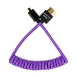 Gerald Undone MK2 Micro HDMI to Full HDMI Cable 12"-24" Coiled (Purple)