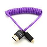 Gerald Undone MK2 Micro HDMI to Full HDMI Cable 12"-24" Coiled (Purple)