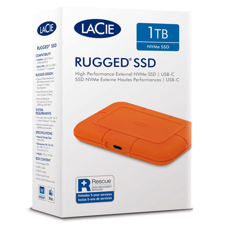 LaCie Rugged SSD USB-C With Rescue 1TB