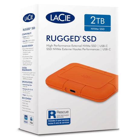 LaCie Rugged SSD USB-C with Rescue 2TB