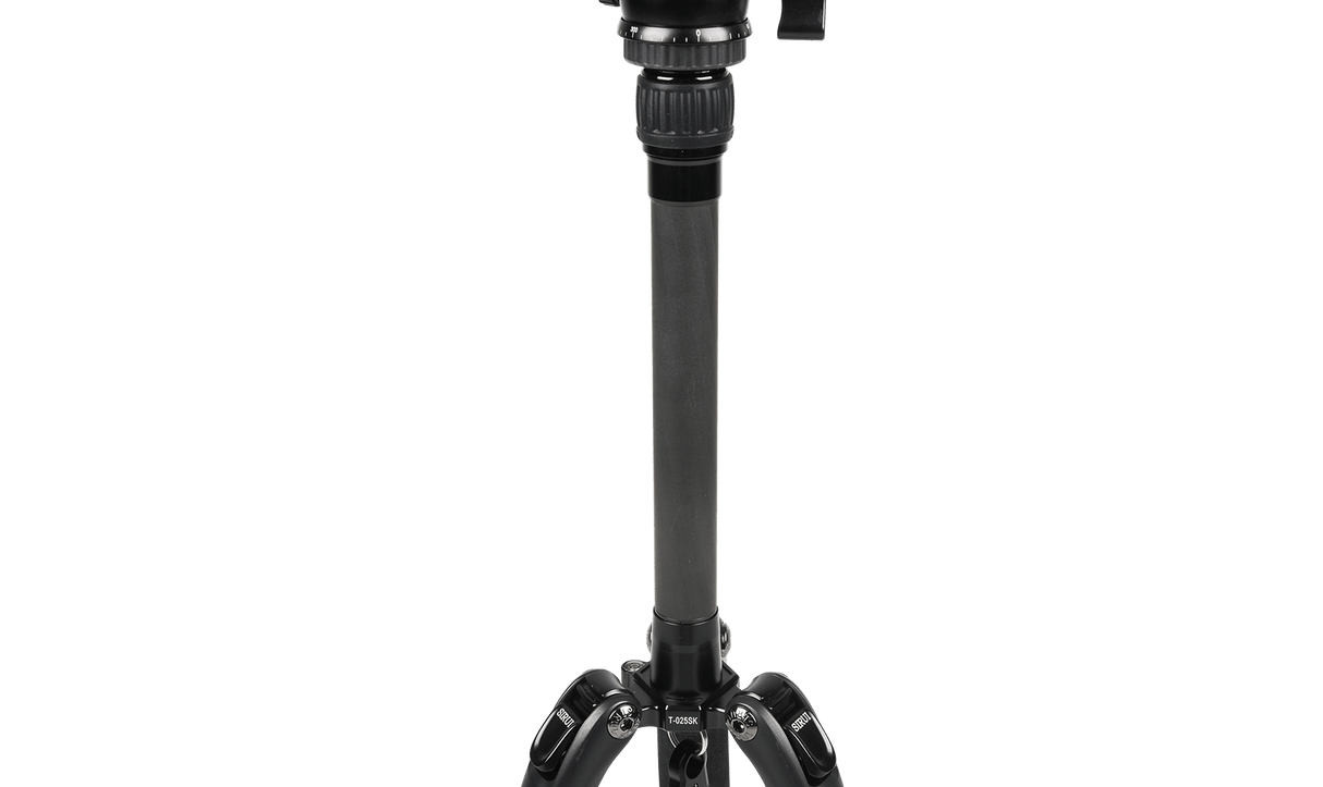 Sirui T-0S Series Travel Tripod with B-00 Ball Head (Black, Carbon Fiber) T-025SK+B-00K