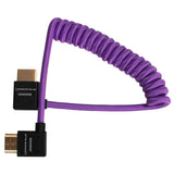 GERALD UNDONE Right Angle Full HDMI Cable 12"-24" Coiled (Purple)