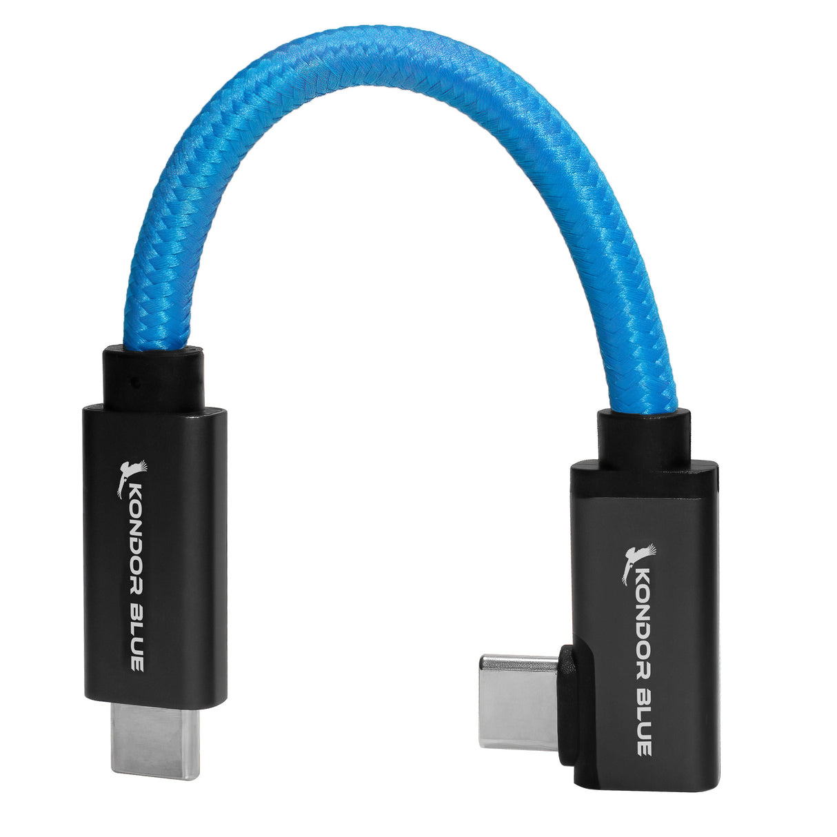 5” USB-C 3.2 Right Angle to Straight Angle Blue Cable