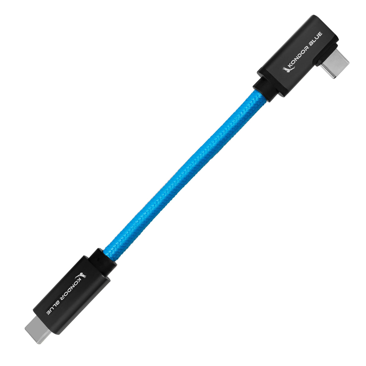 5” USB-C 3.2 Right Angle to Straight Angle Blue Cable