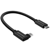 Right Angle 8.5" USB-C Braided Cable for 8K Data and Power Delivery