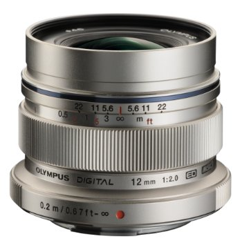 Olympus M.Zuiko Digital ED 12mm f/2.0 Lens (Silver)