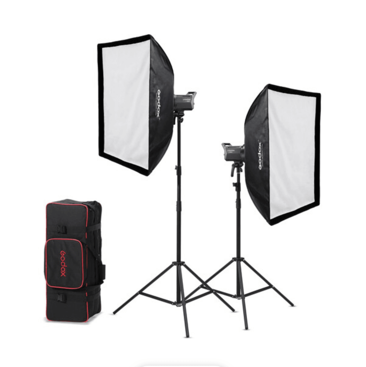 Godox Litemons LA150Bi Bi-Color LED 2-Light Kit with Stands and Softboxes