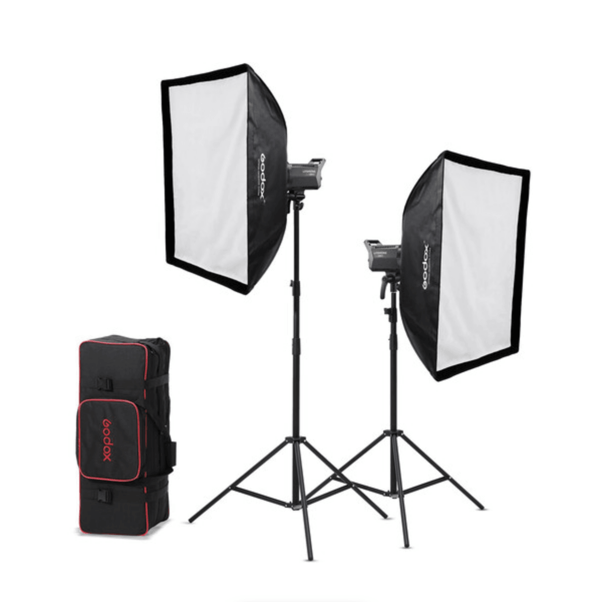 Godox Litemons LA200Bi Bi-Color LED 2-Light Kit with Stands and Softboxes