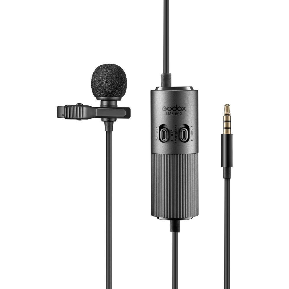 Godox LMS-60G Omnidirectional Lavalier Microphone with Adjustable Gain