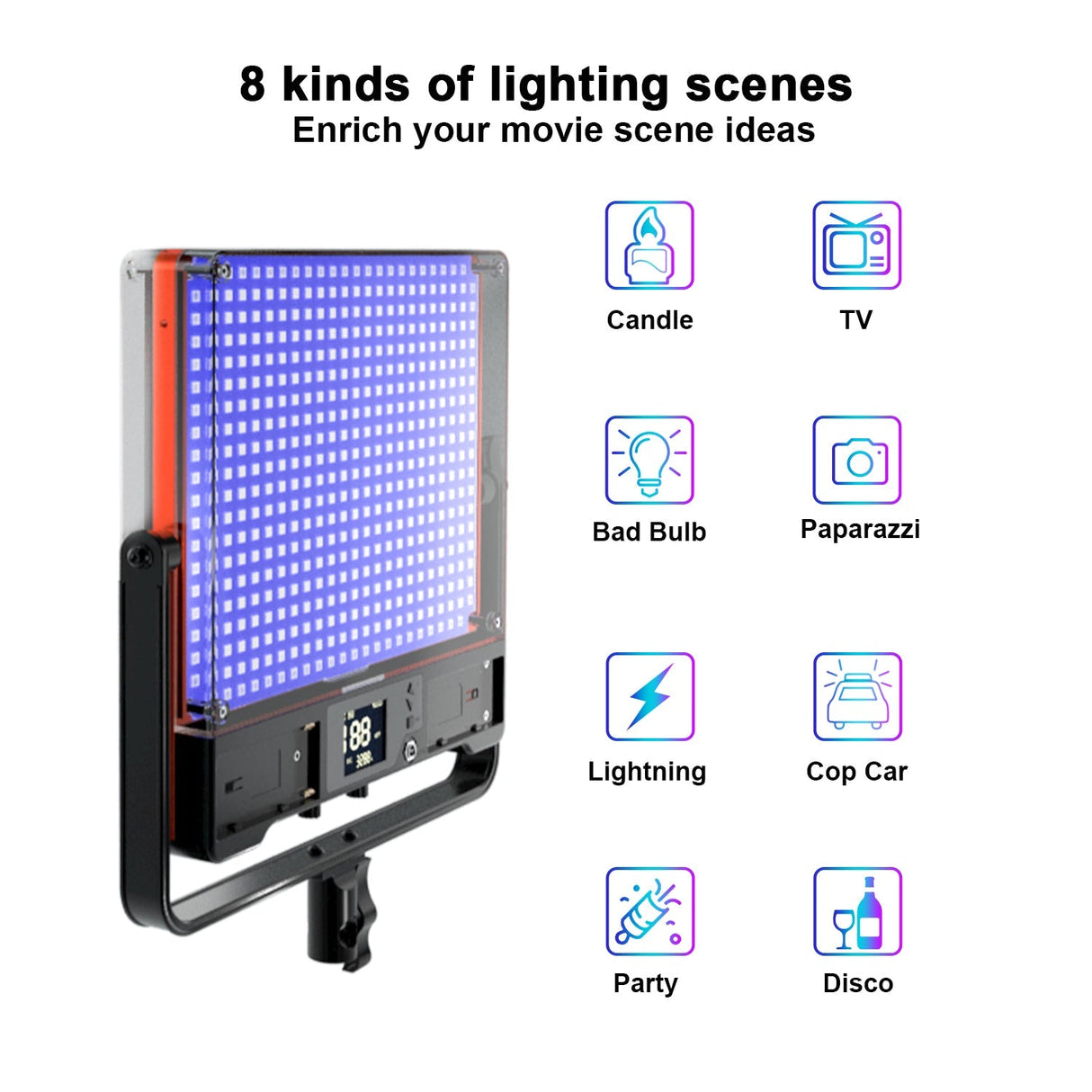 GVM 50SM 50w Bi-color & RGB Double-sided Light Soft Panel LED Video Light 2-light-kit