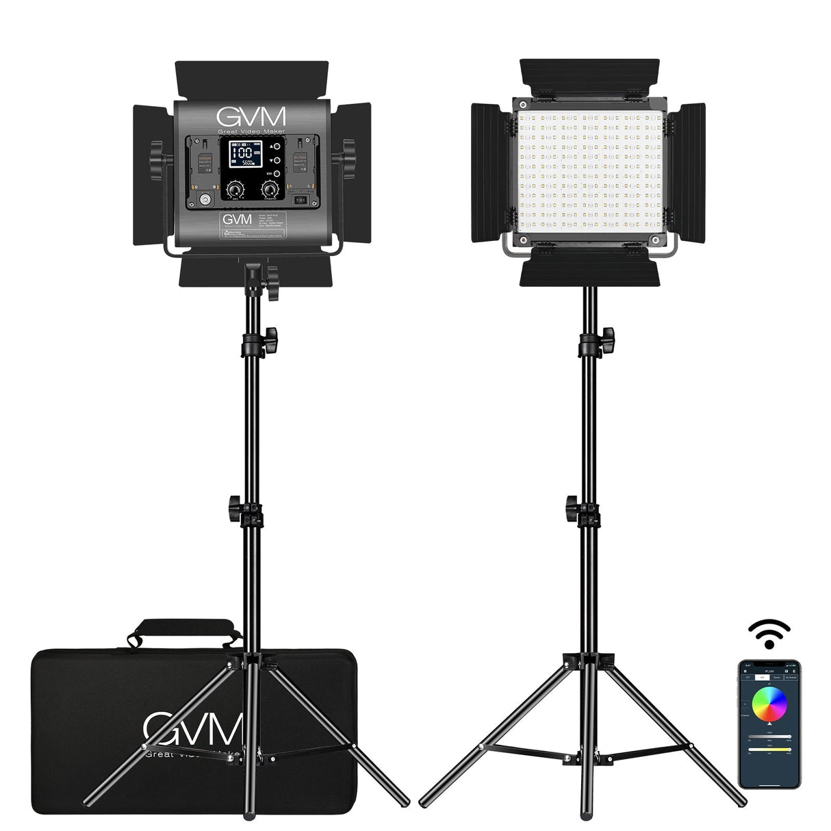 GVM-800D-II 40W Bi-color and RGB Video Panel Light