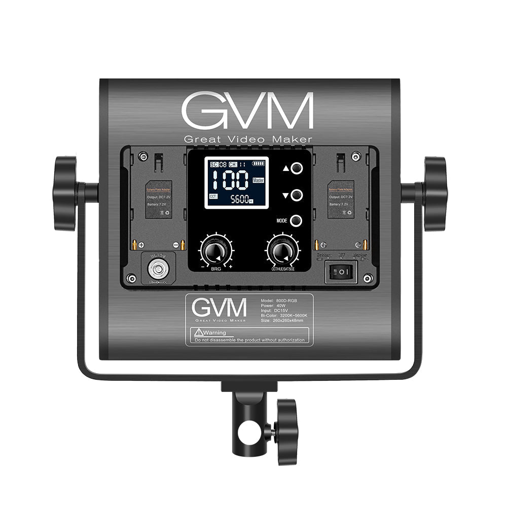 GVM-800D-II 40W Bi-color and RGB Video Panel Light