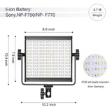 GVM-800D-II 40W Bi-color and RGB Video Panel Light