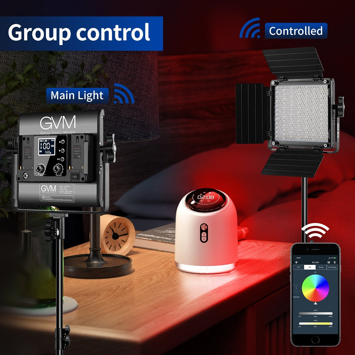 GVM 850D rgb led studio video light kit