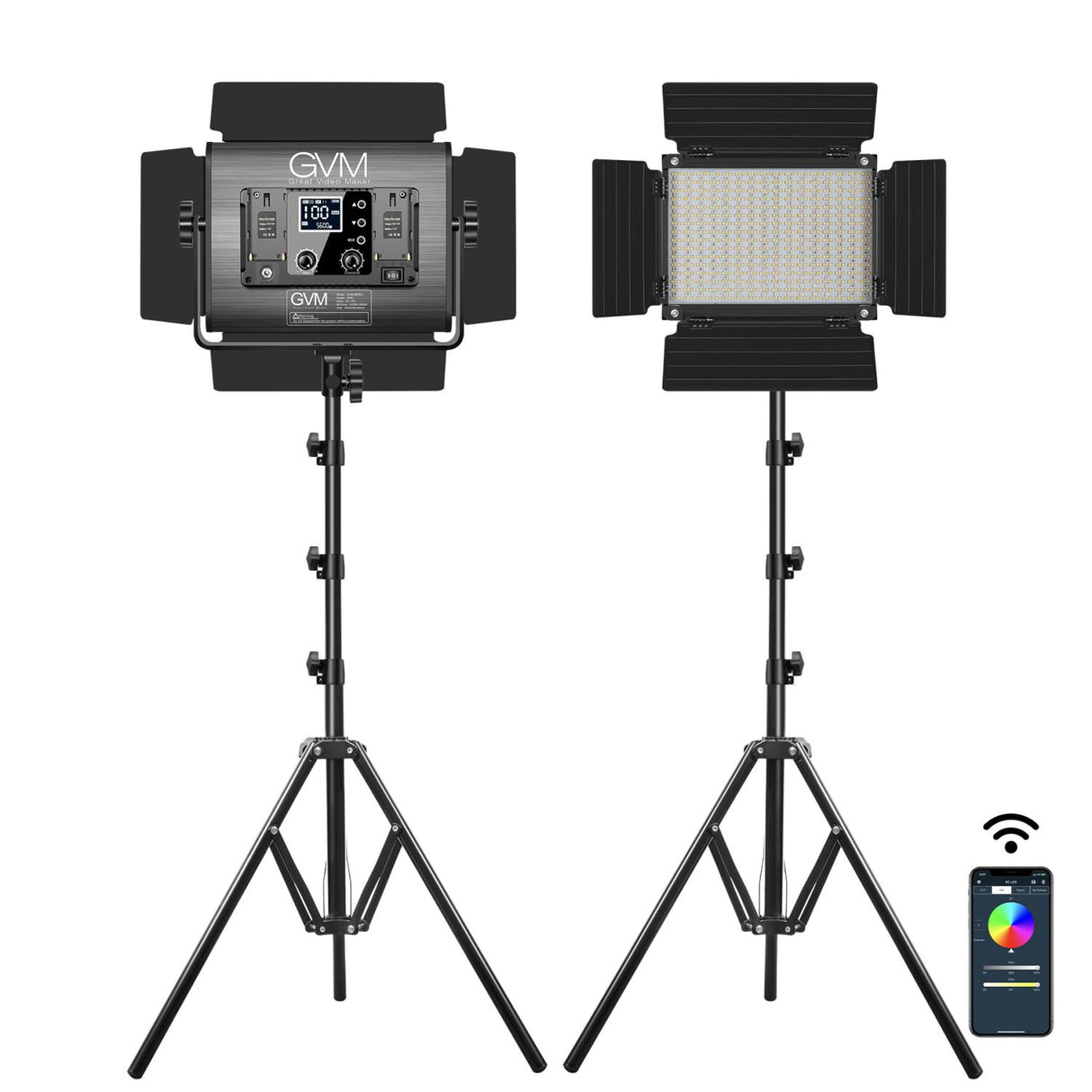 GVM 880RS RGB LED Studio Video Light Kit