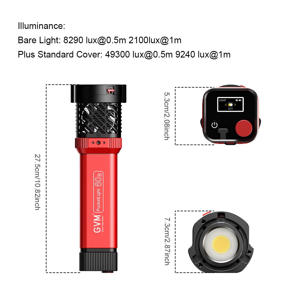 GVM PD60B 60W Hand-held Waterproof LED Light Spotlights