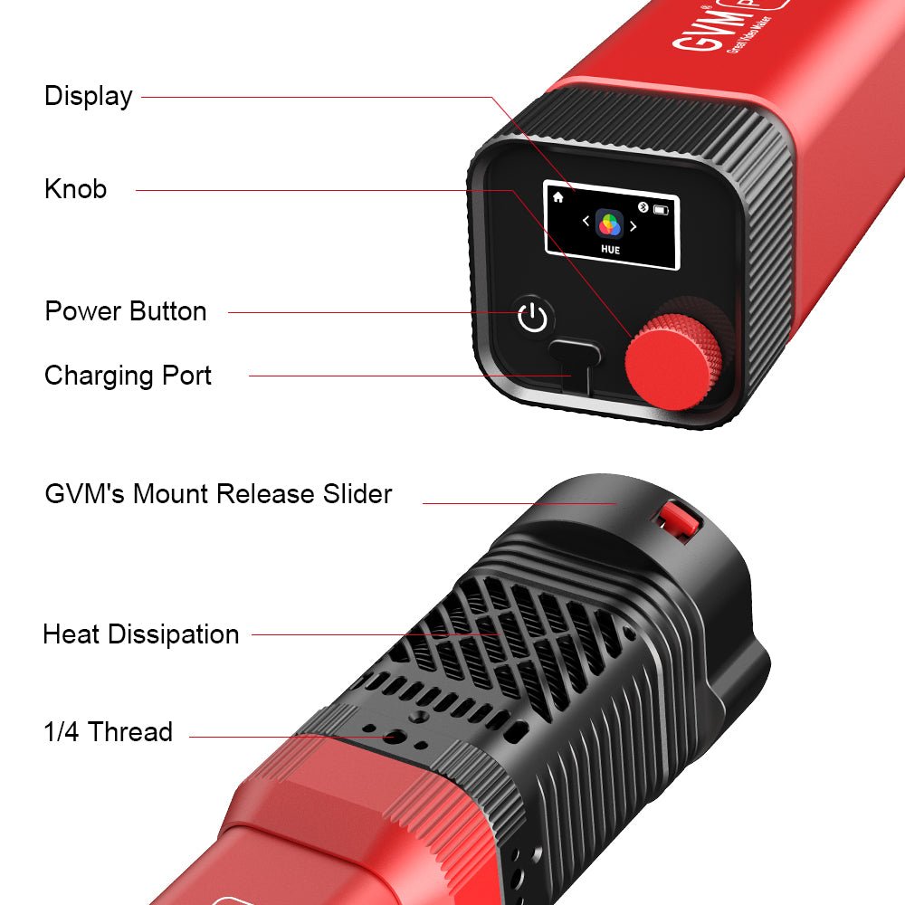 GVM-PD60C Waterproof Built-in Battery Model 60W Flashlight (RGB)