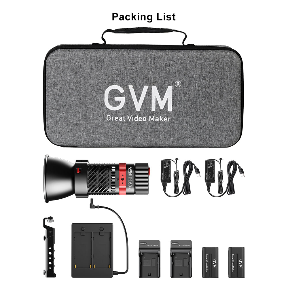 GVM-PL60B Waterproof External Model 60W Flashlight Light (Dual Color Temperature)