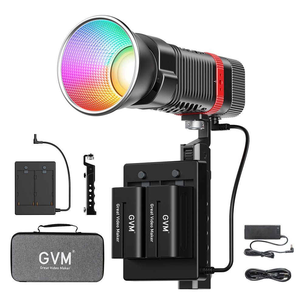 GVM PL60C Waterproof External 60W RGB Flashlight with Battery