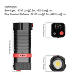 GVM PL60C Waterproof External 60W RGB Flashlight with Battery