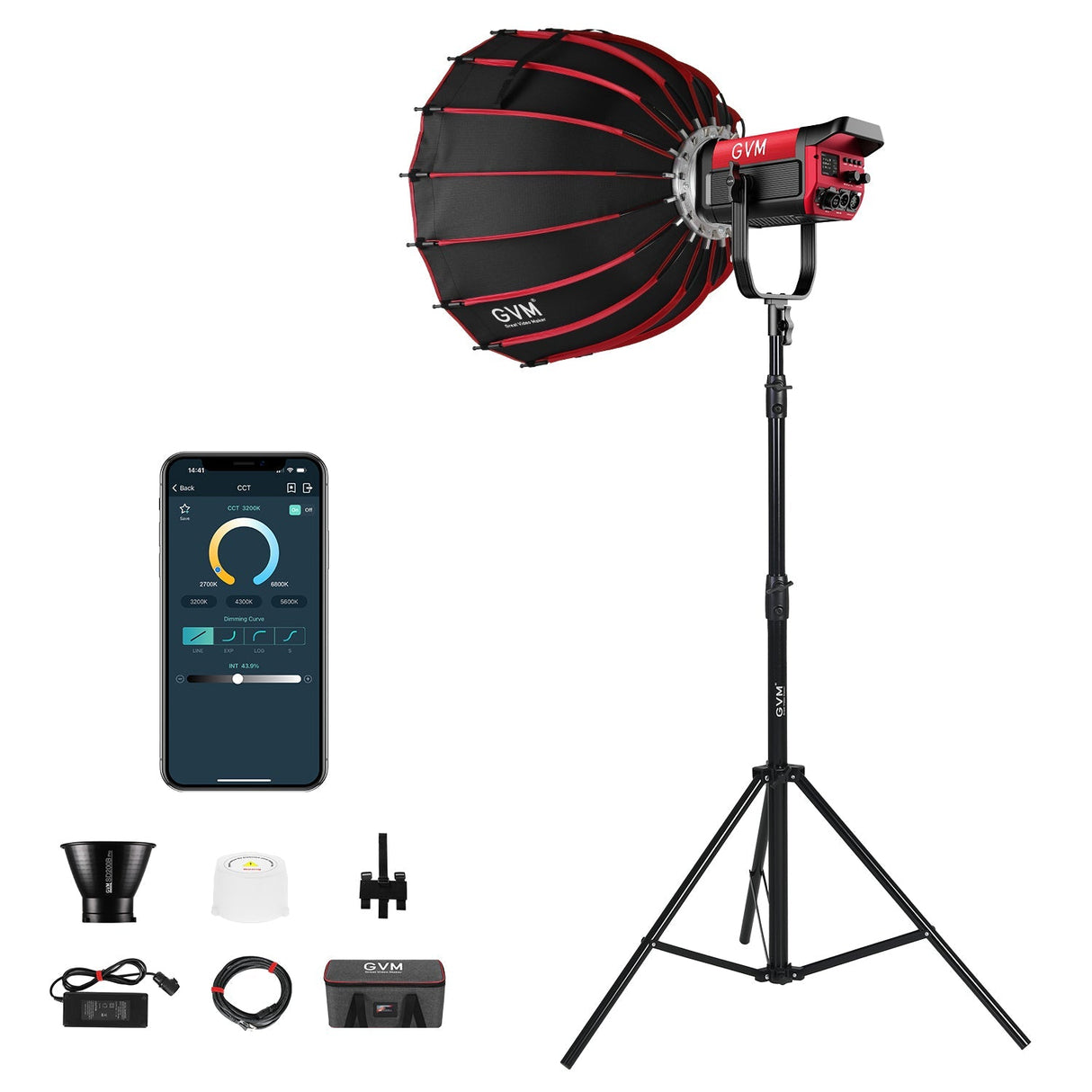 GVM PRO-SD200B 200W Bi-Color Monolight With Softbox