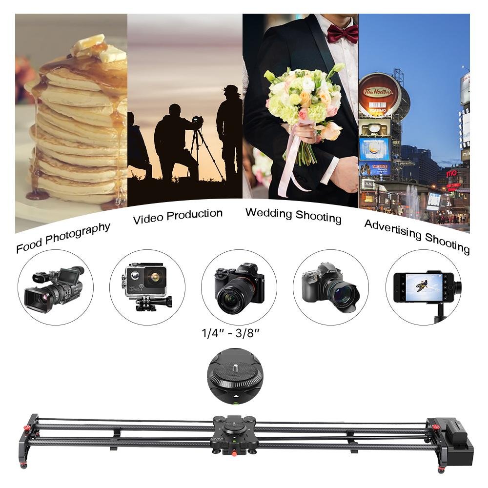 GVM Silder-120 Professional Carbon Fiber Motorized Camera Slider (48”)