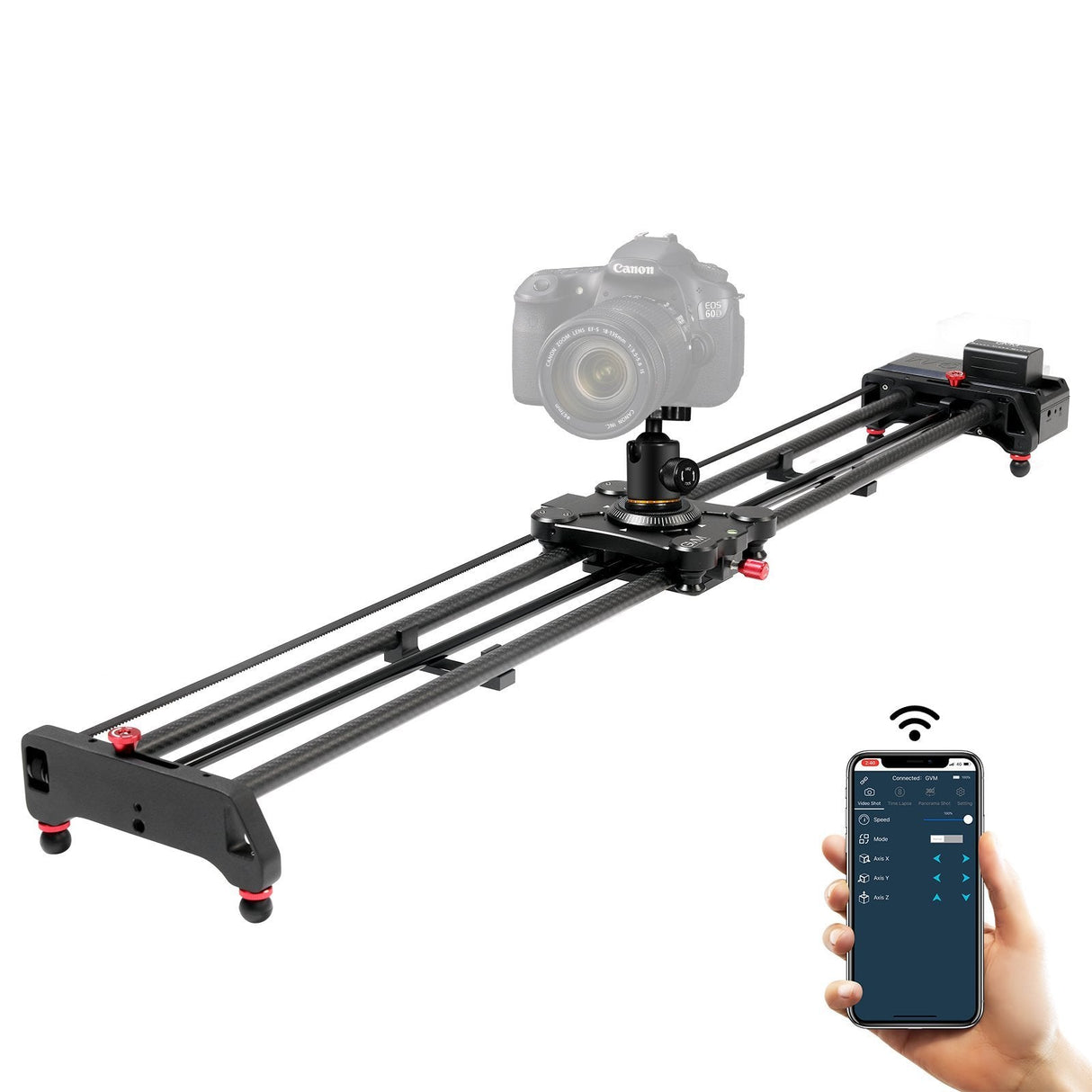 GVM Silder-120 Professional Carbon Fiber Motorized Camera Slider (48”)