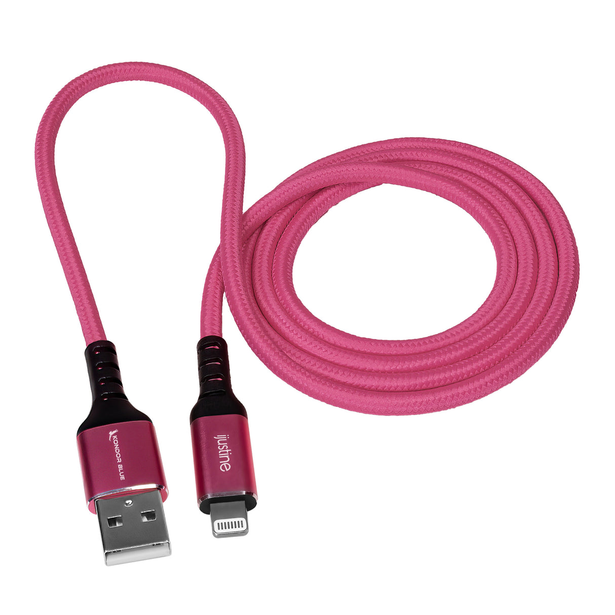 iJustine Pink Lightning Cable for iPhone Charging & Sync USB-C & USB-A (1 Meter/3.3FT)