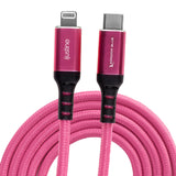 iJustine Pink Lightning Cable for iPhone Charging & Sync USB-C & USB-A (1 Meter/3.3FT)