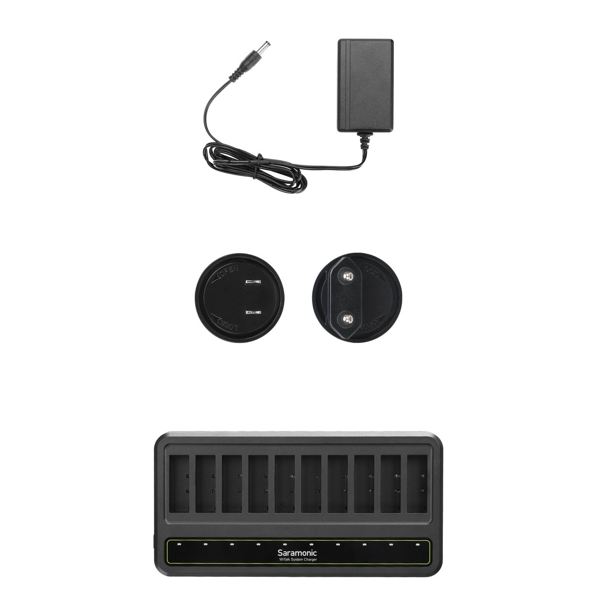 WiTalk-CB 10-Bay Charger for WiTalk Intercom Headsets & Hub WiTalk-BP Li-ion Batteries