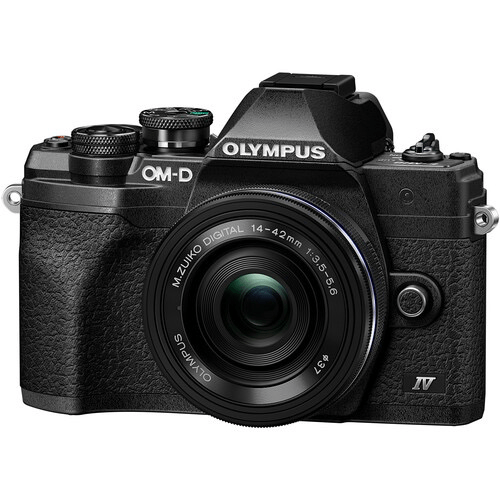 Olympus OM-D E-M10 Mark IV Mirrorless Digital Camera with 14-42mm Lens (Black)