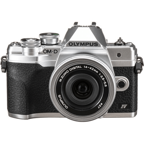 Olympus OM-D E-M10 Mark IV Mirrorless Digital Camera with 14-42mm Lens (Silver)