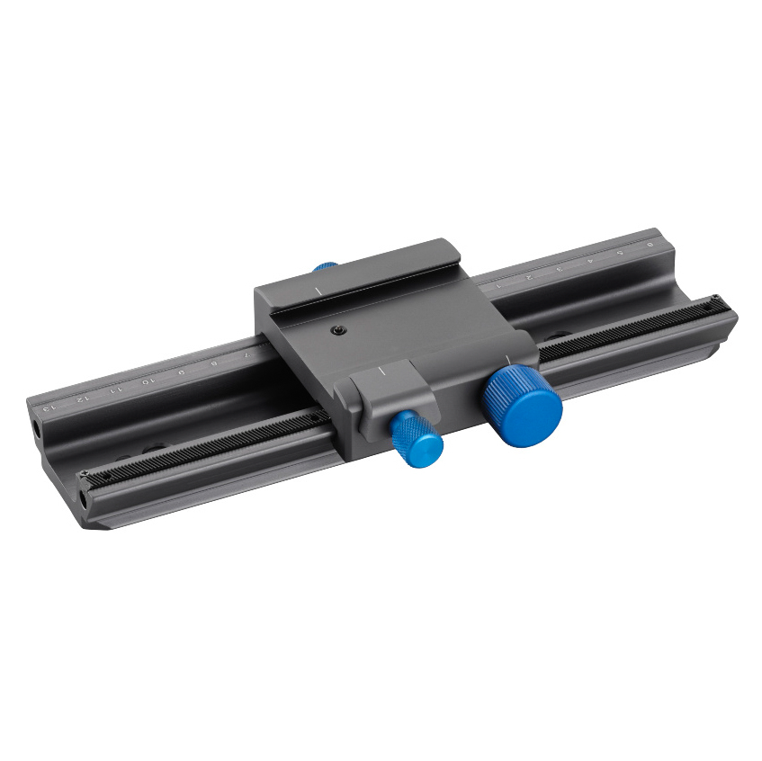 Focusing rail dove tail clamping, parallel ARCA-compatible