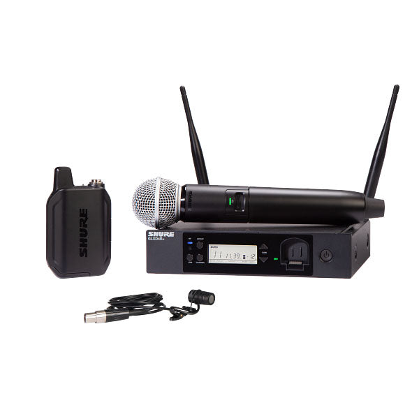 Shure GLXD124R+/85 Combo System with SM58 and WL185 Lavalier Mic