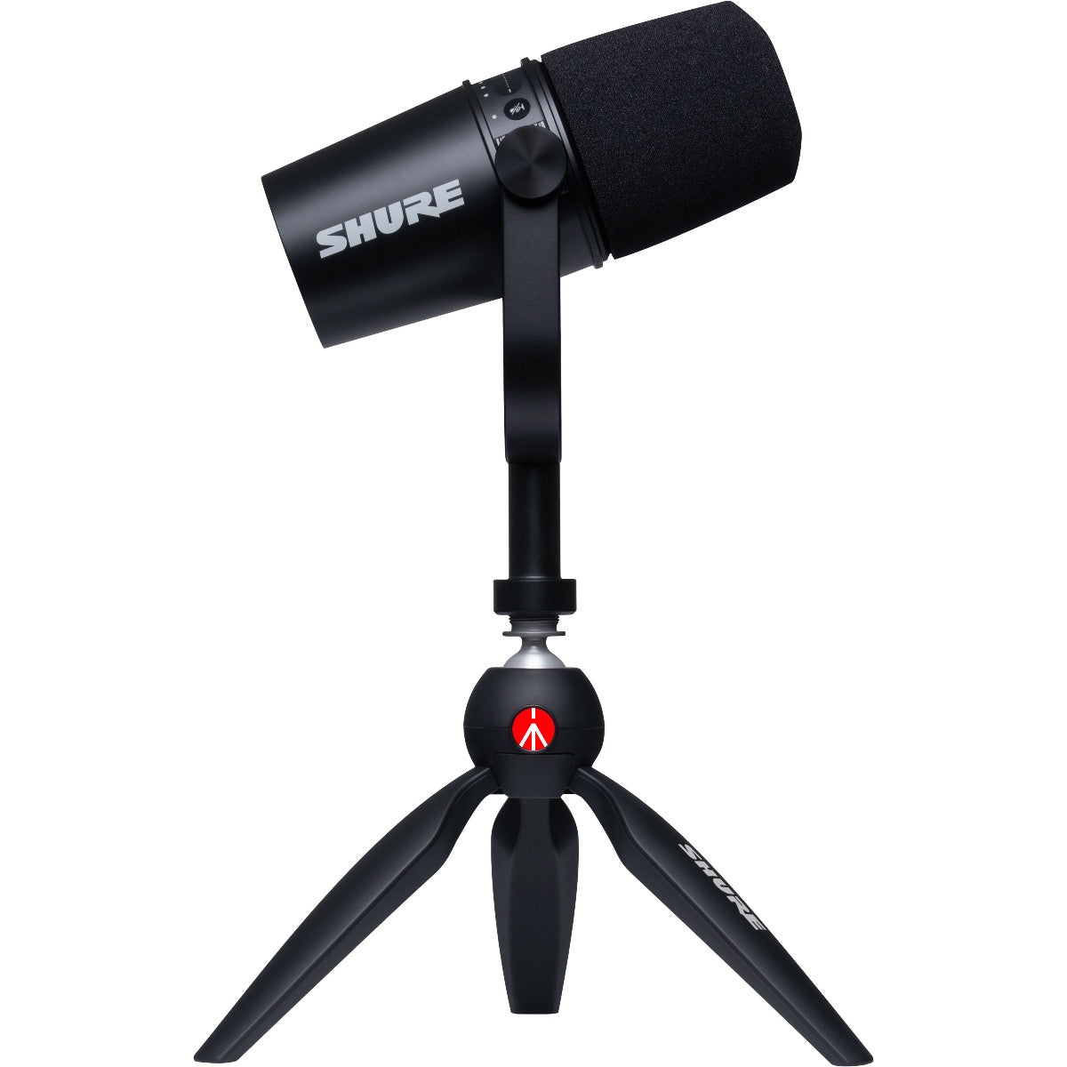 Shure MV7 Podcast Microphone Kit with Manfrotto Desktop Tripod