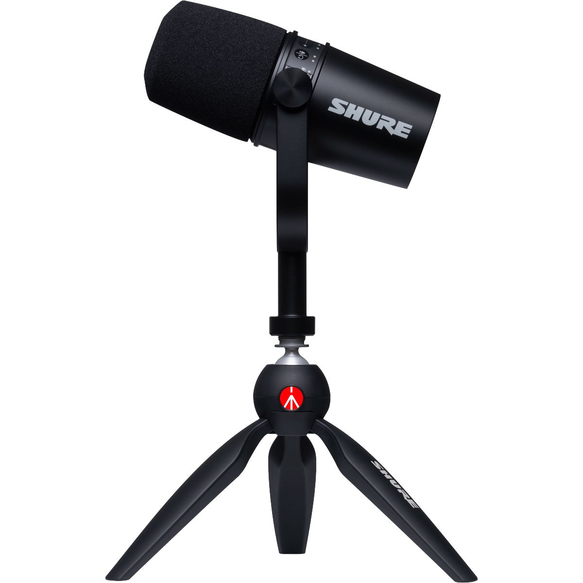 Shure MV7 Podcast Microphone Kit with Manfrotto Desktop Tripod