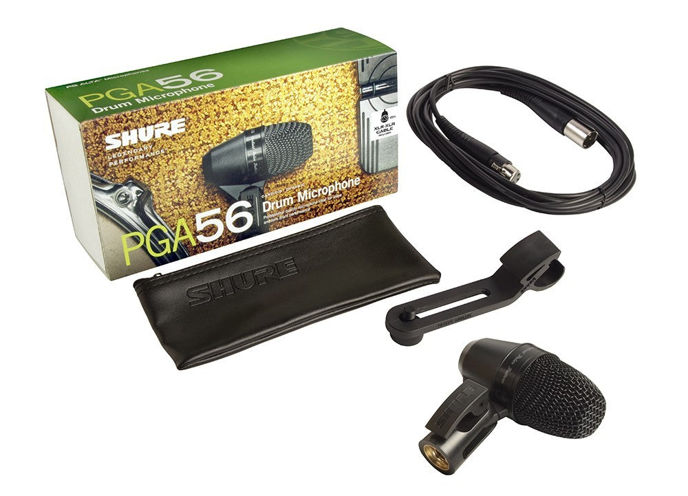 Shure PGA56 Cardioid Dynamic Snare/Tom Microphone with XLR Cable