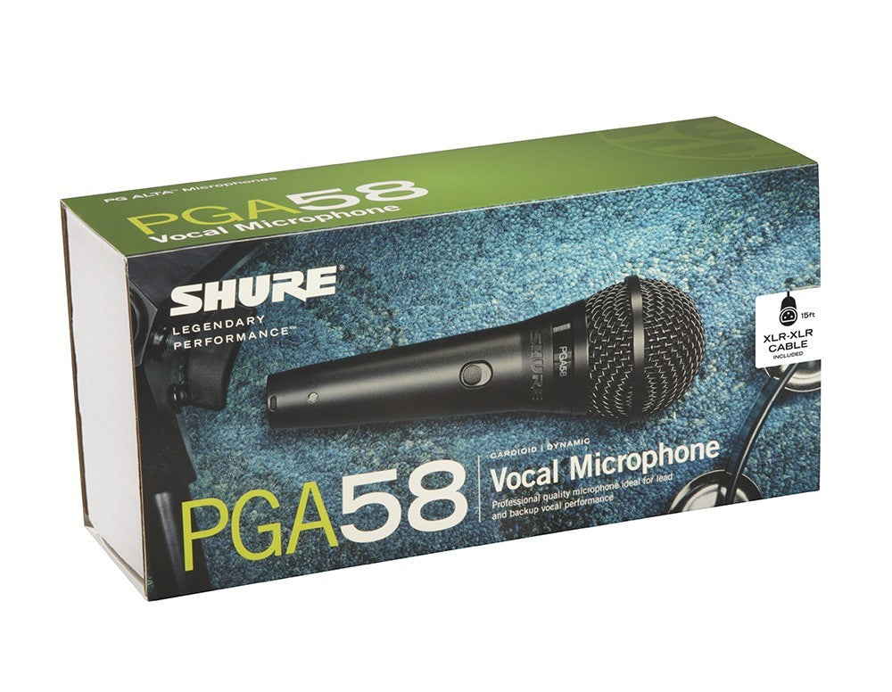 Shure PGA58 Cardioid Dynamic Vocal Microphone with XLR Cable