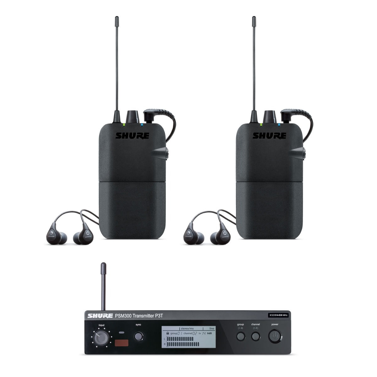 Shure P3TR112GR PSM 300 Twin Pack Wireless Personal Monitor System