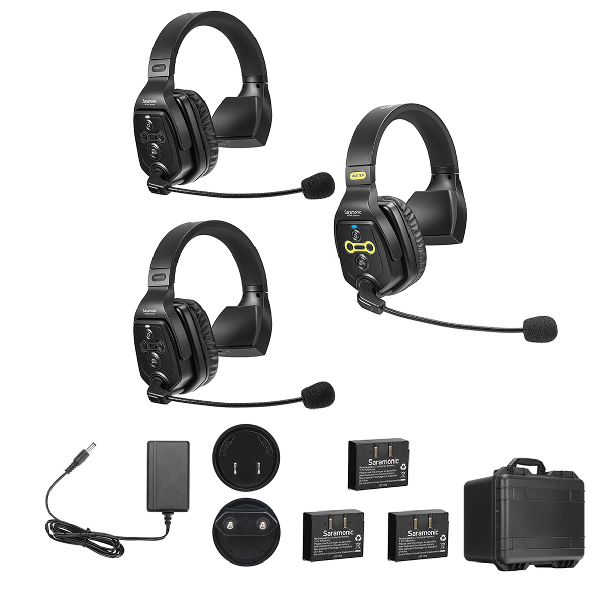 WiTalk-WT3S 3-Person Full-Duplex 1.9GHz Wireless Single-Ear Headset Intercom System with Hard Case