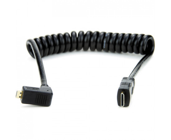 Atomos Right-Angle Micro to Mini HDMI Coiled Cable (11.8 to 17.7")