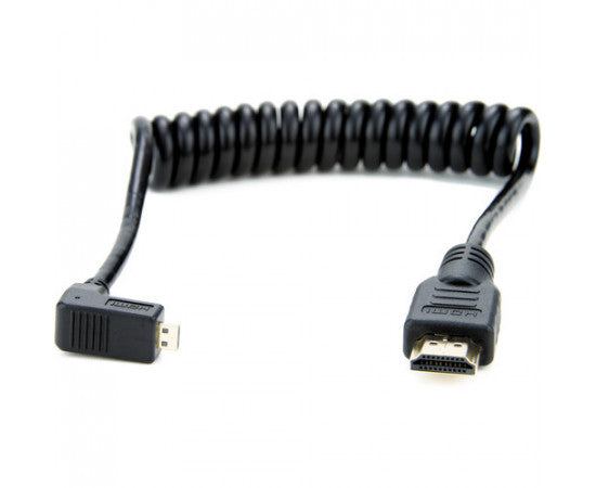 Atomos Right-Angle Micro to Full HDMI Coiled Cable (11.8 to 17.7")